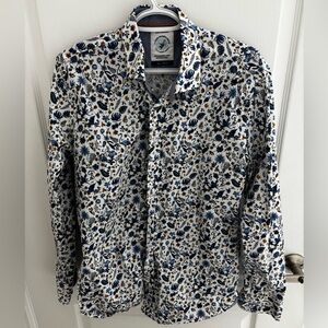 A fish named Fred - men’s collared shirt - patterned bird design